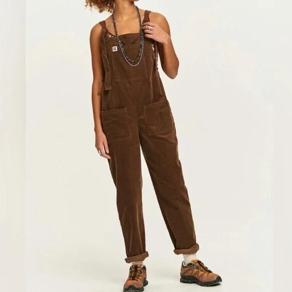 Lucy & Yak Brown Corduroy Overalls/Dungarees - Picture 1 of 14